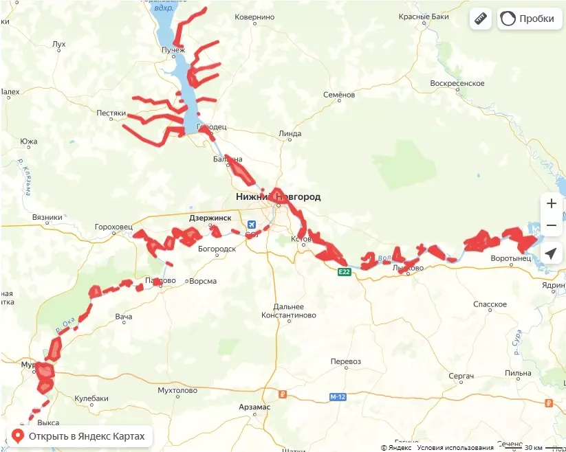 Карта нерестовых участков на водоемах Нижегородской области
